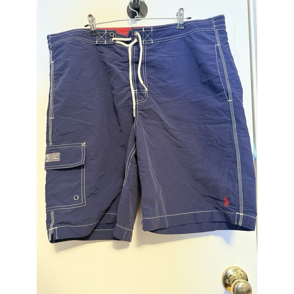 Polo‎ Ralph Lauren Men's Swim Trunks Lined Blue Medium Drawstring